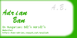 adrian ban business card